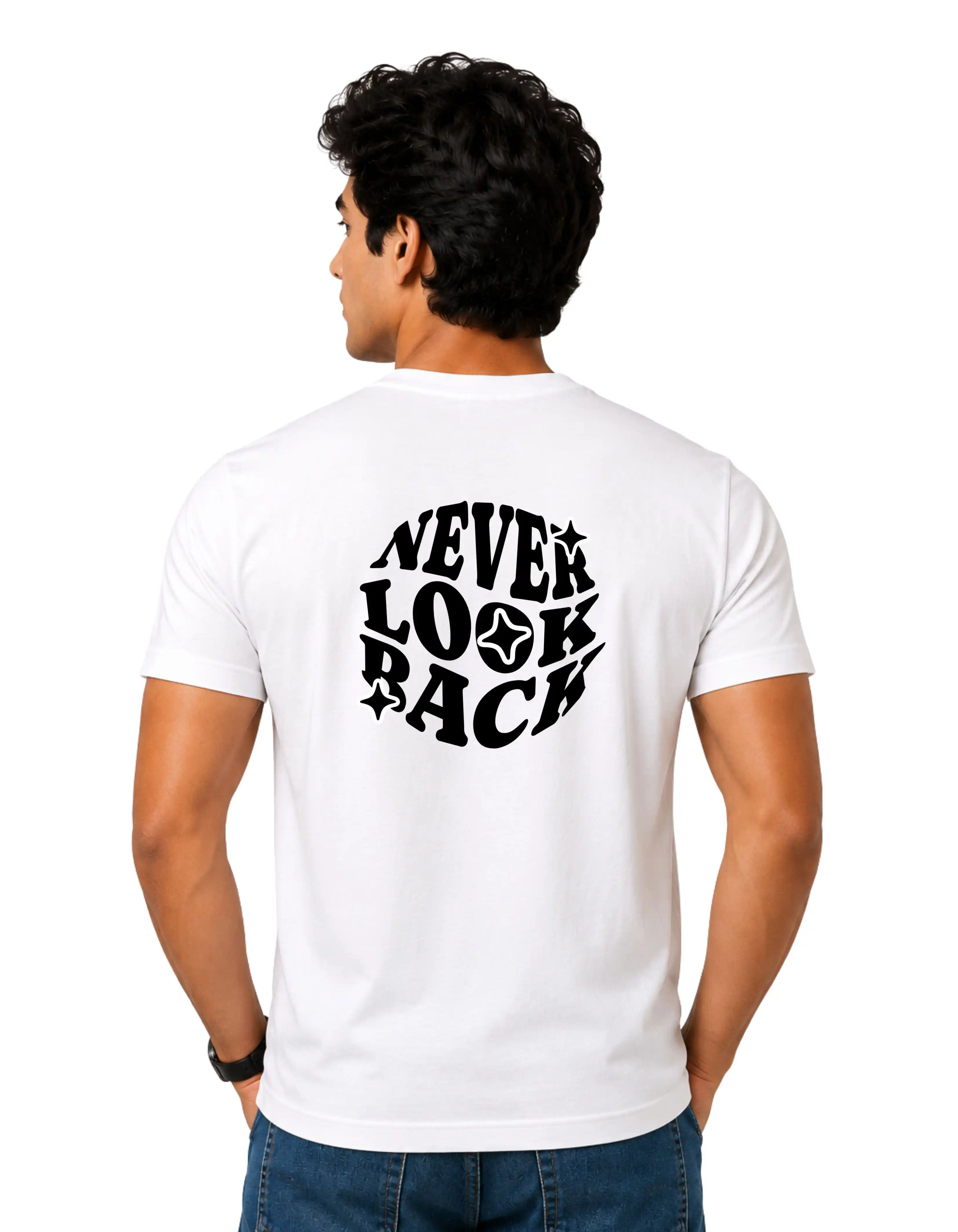 Hustle Tribe Cotton Round Neck T-Shirt 180 GSM White