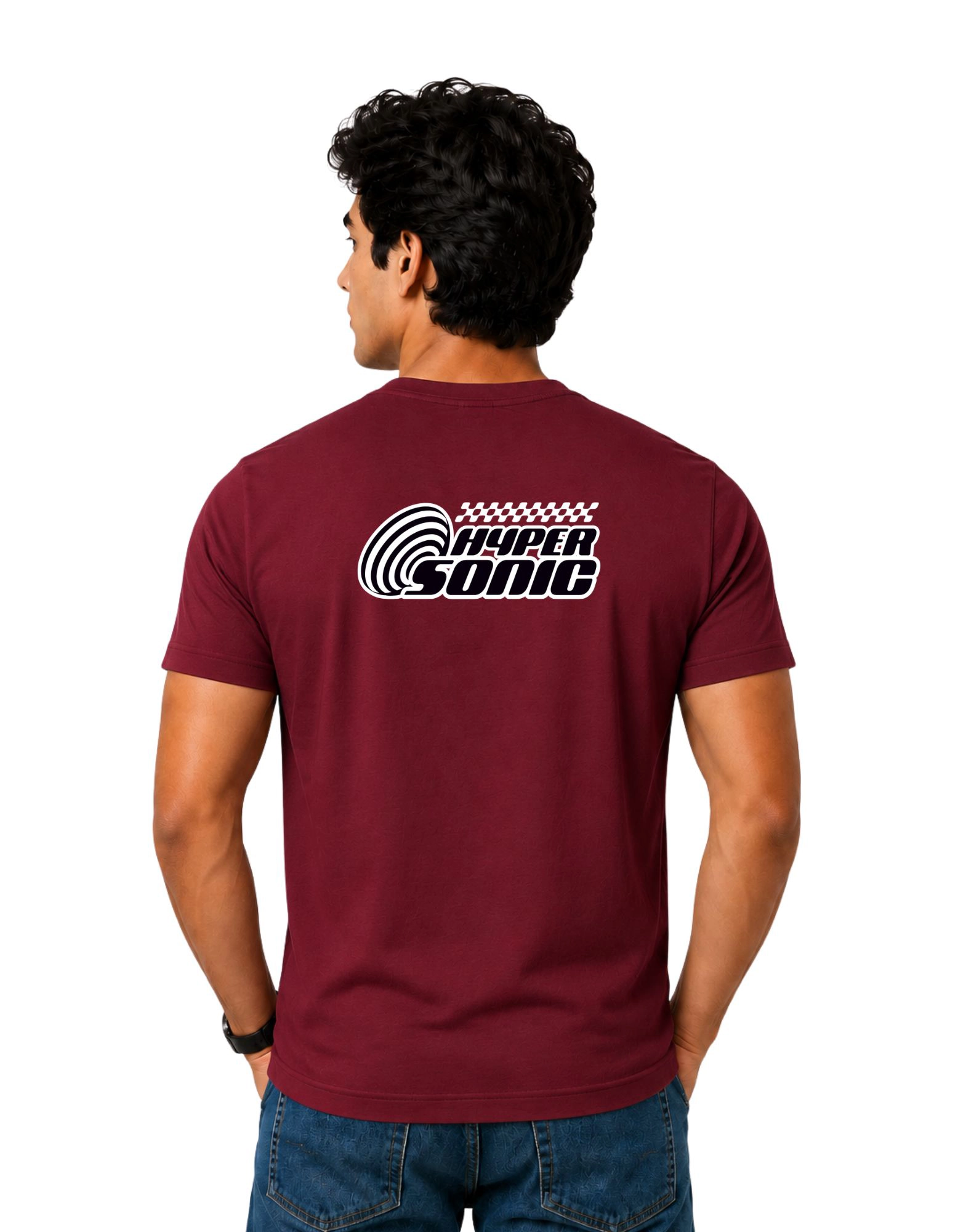 Hyper Sonic Cotton Round Neck T-Shirt 180 GSM Maroon