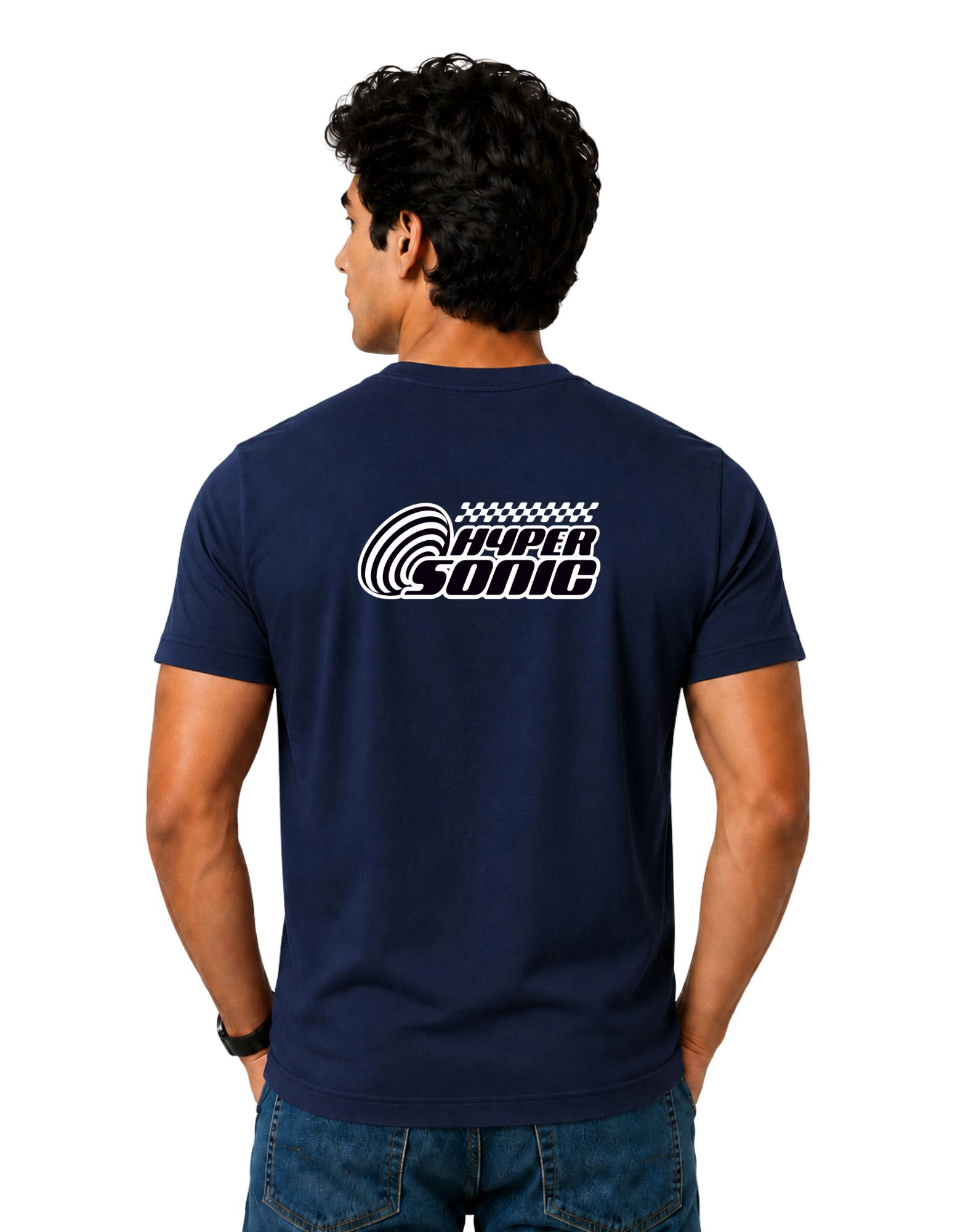 Hyper Sonic Cotton Round Neck T-Shirt 180 GSM Navy Blue