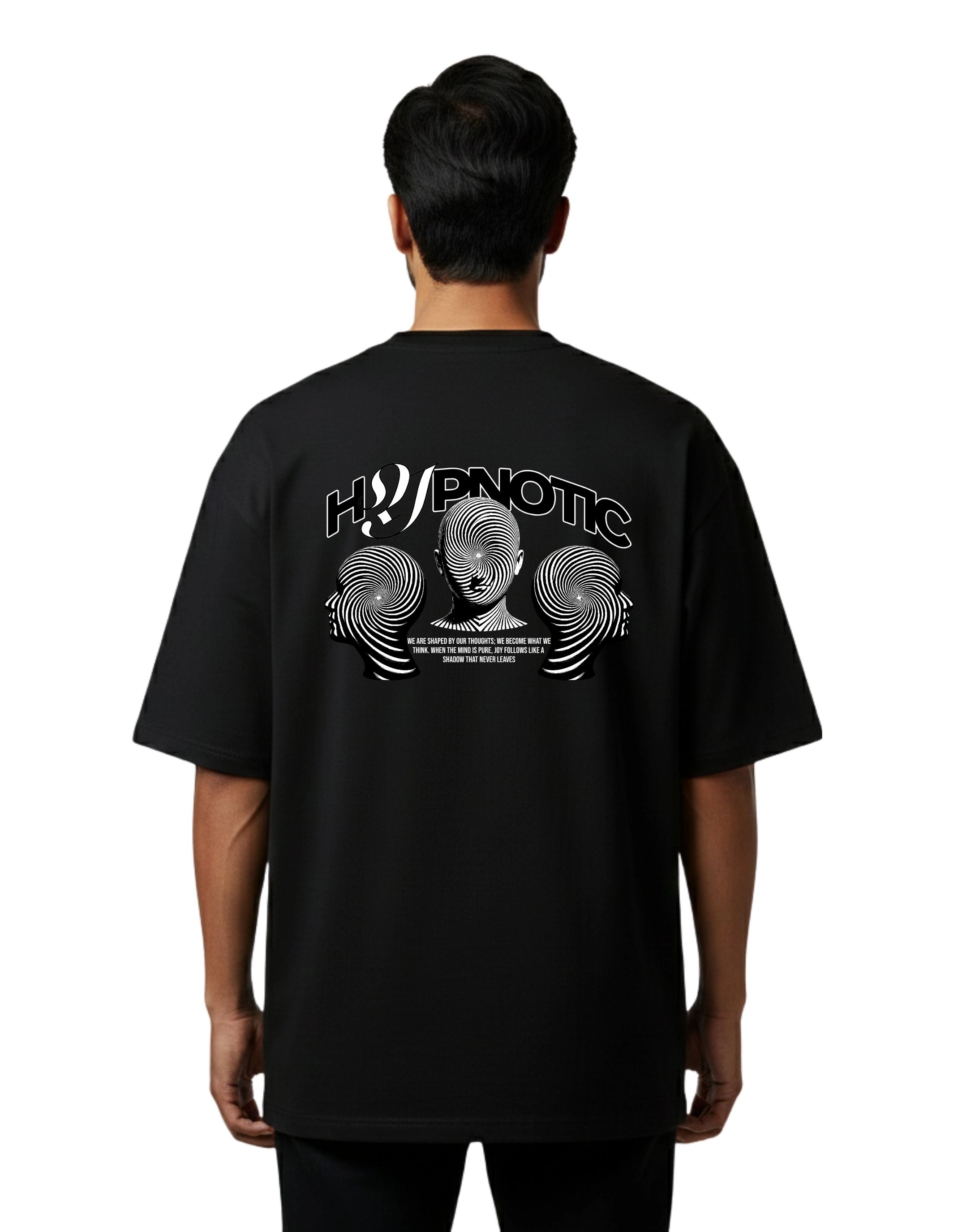 Hypnotic Mind Oversized Cotton French Terry T-Shirt 240 GSM Black