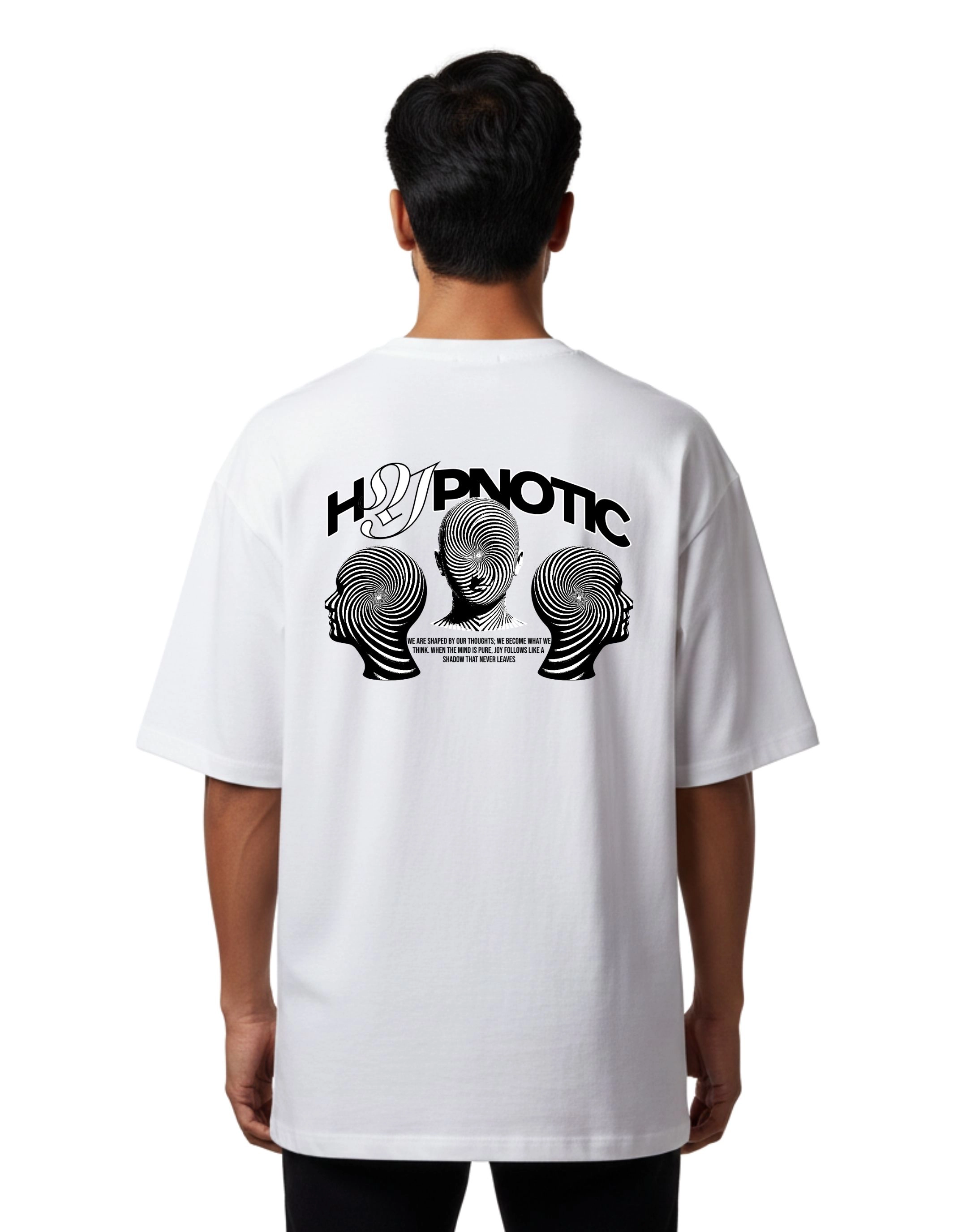 Hypnotic Mind Oversized Cotton French Terry T-Shirt 240 GSM White