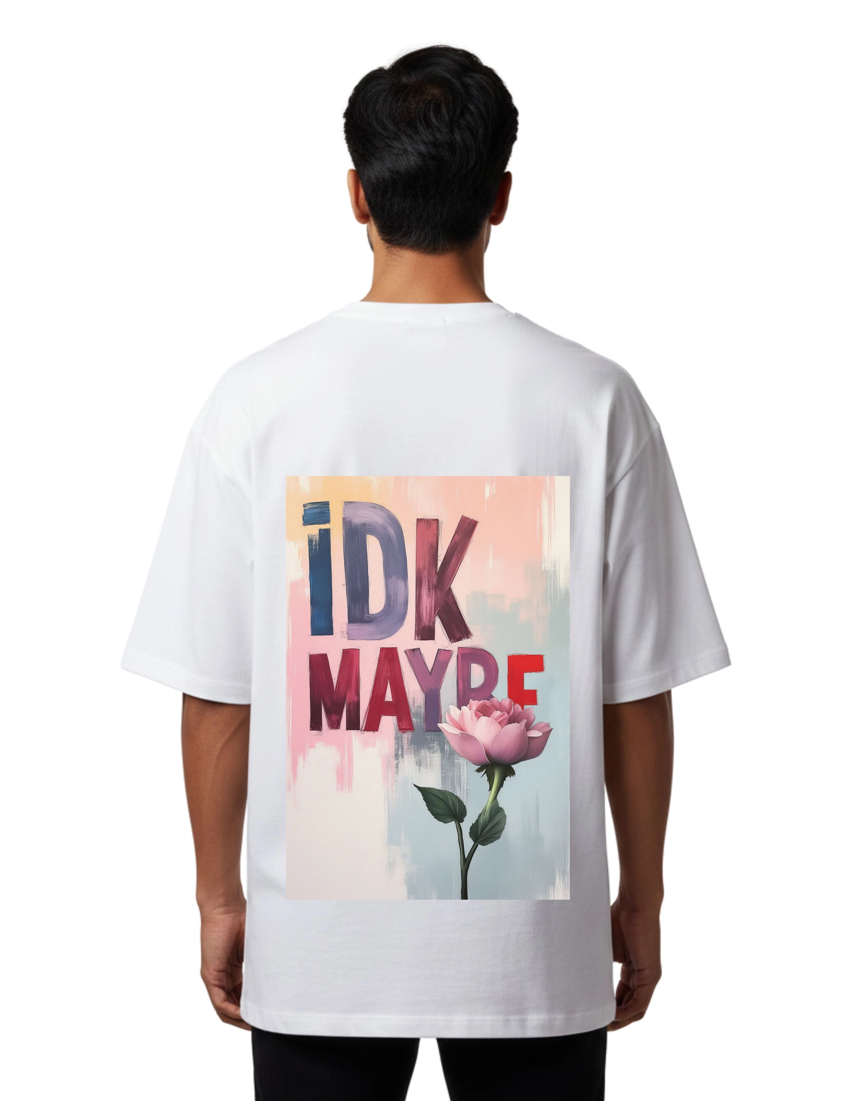 IDK Maybe Oversized French Terry T-Shirt 240 GSM Half Sleeve White