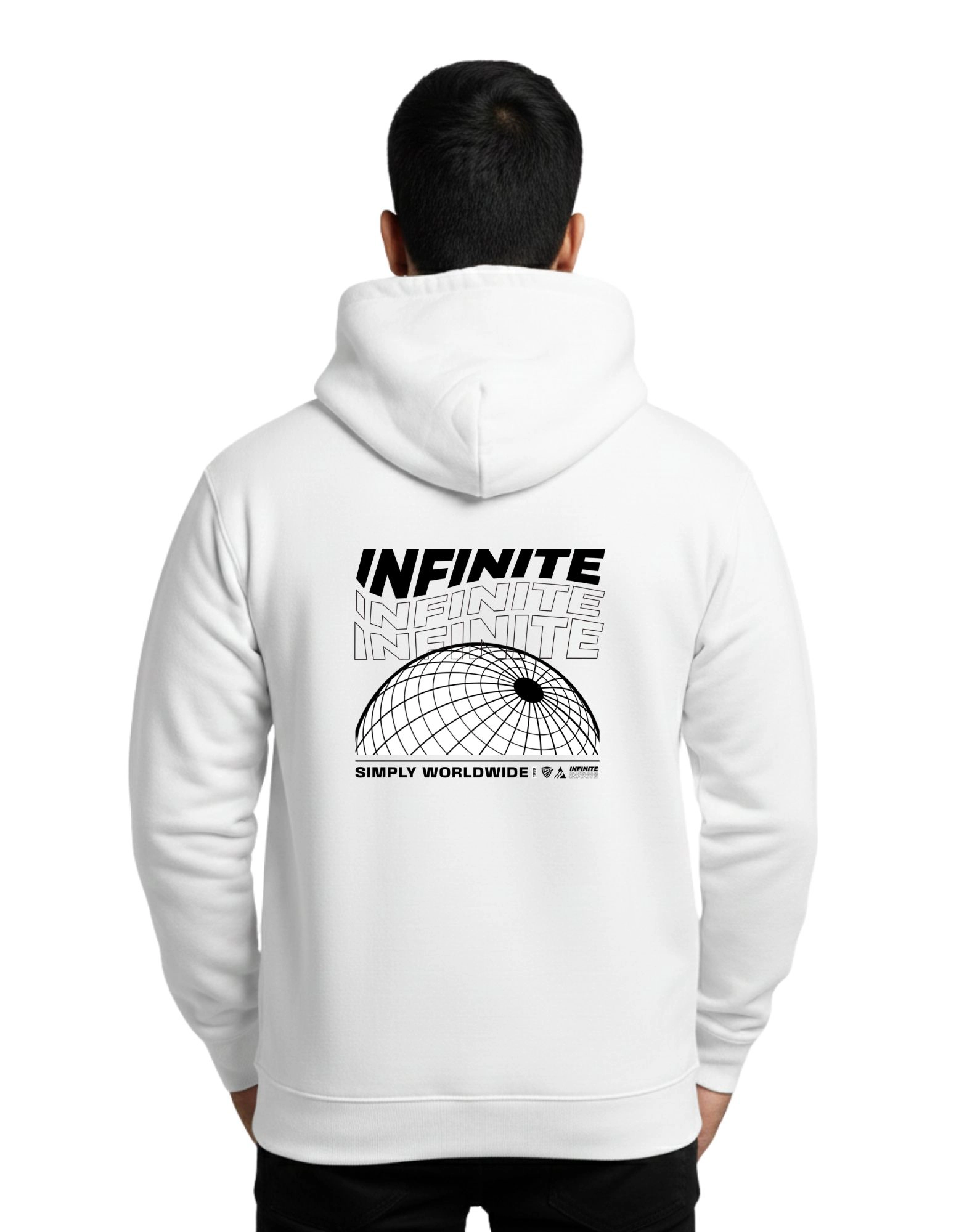 Infinite Cotton Hoodie Without Zipper 300 GSM White