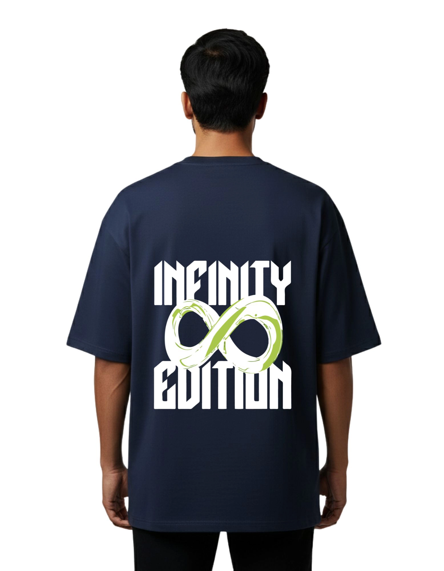 Infinity Edition Oversized French Terry 240 GSM T-Shirt Navy Blue