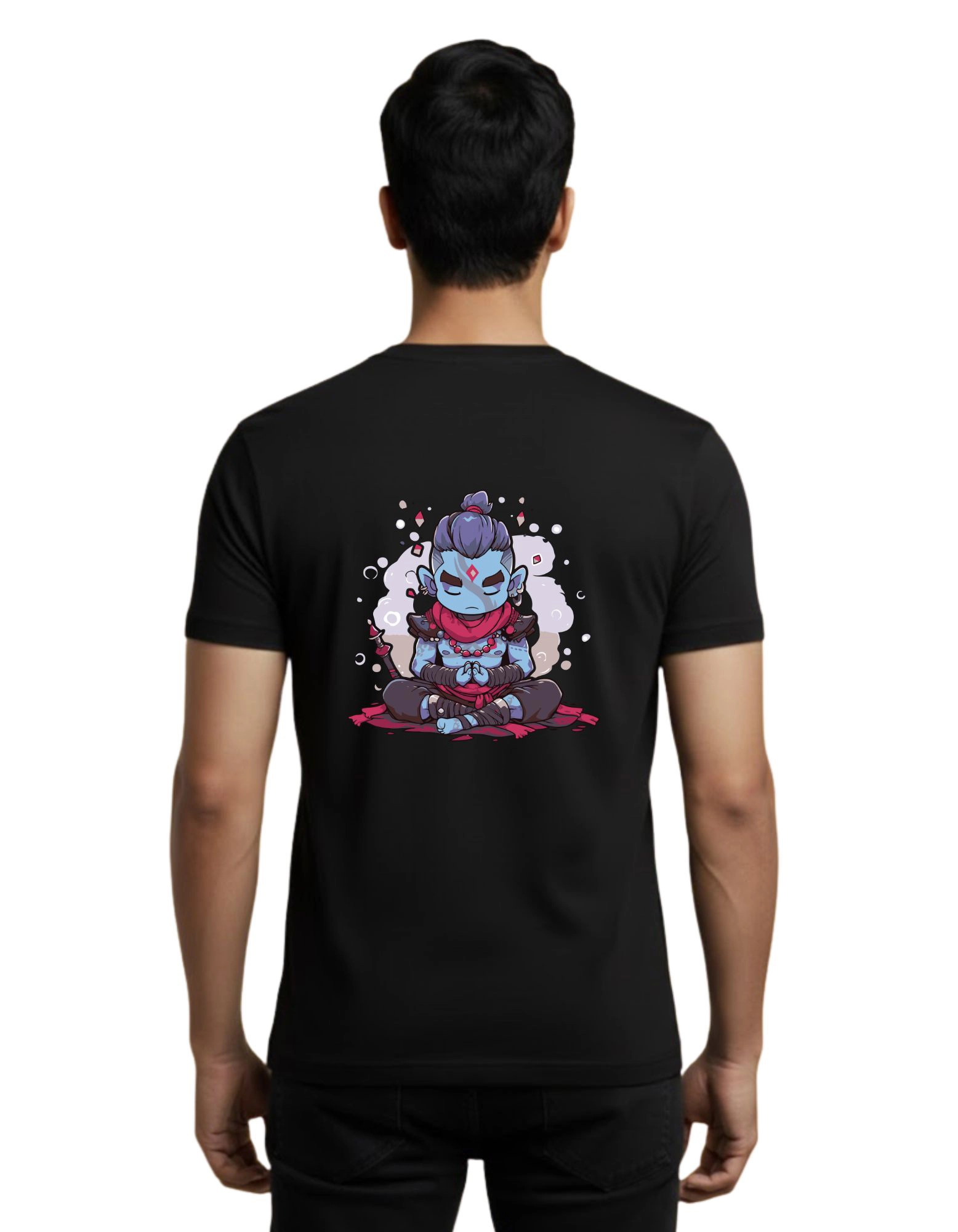 Inner Peace Meditation Graphic Cotton 180 GSM T-Shirt Black