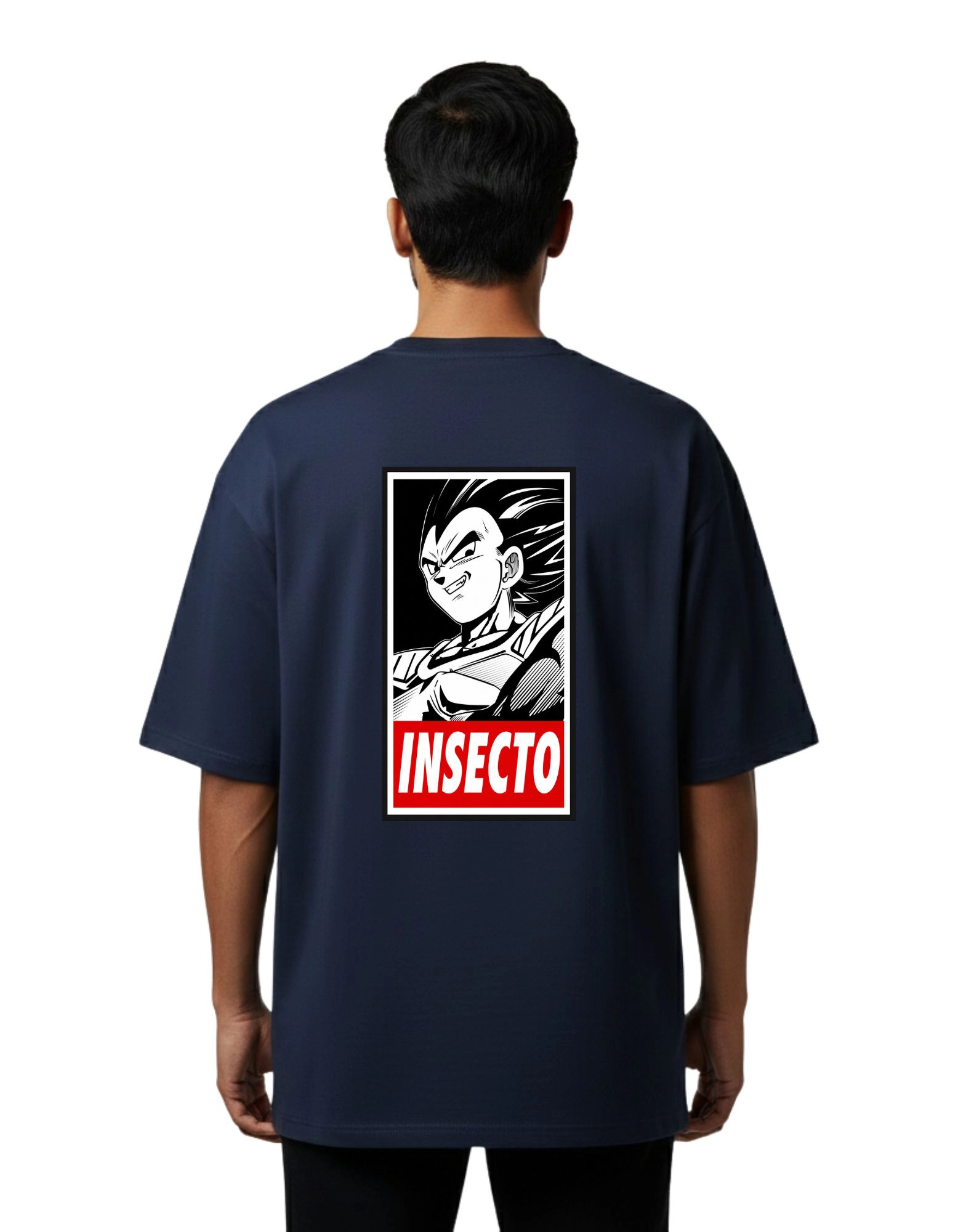 Insecto Oversize Cotton French Terry T-Shirt 240 GSM Navy Blue