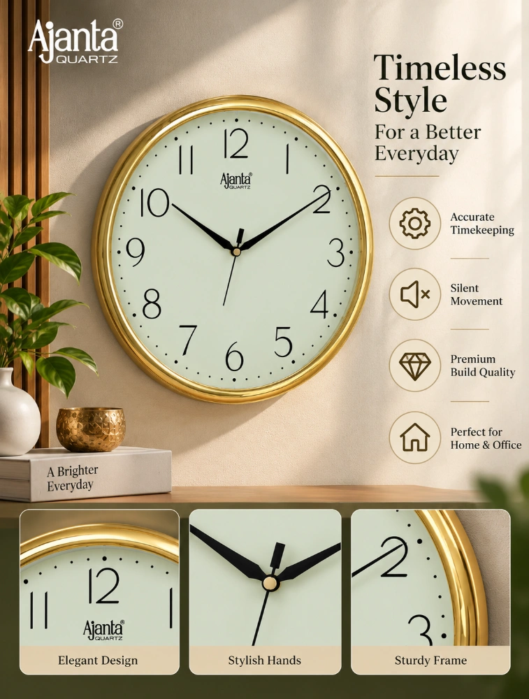 Ivory Ajanta Round Charm Wall Clock 497