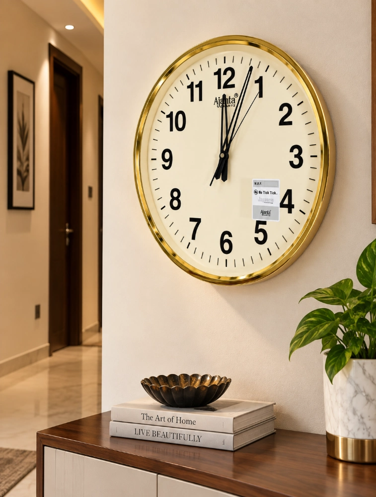 Ivory Round Analog Wall Clock 397