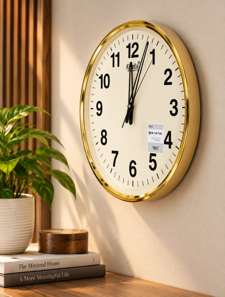 Ivory Round Analog Wall Clock 397