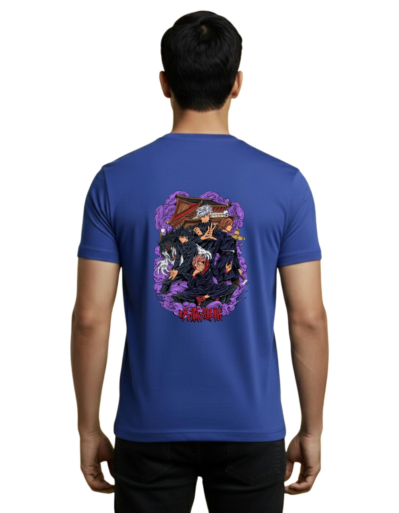 Jujutsu Kaisen Curse Energy Cotton Round Neck T-Shirt 180 GSM Royal Blue