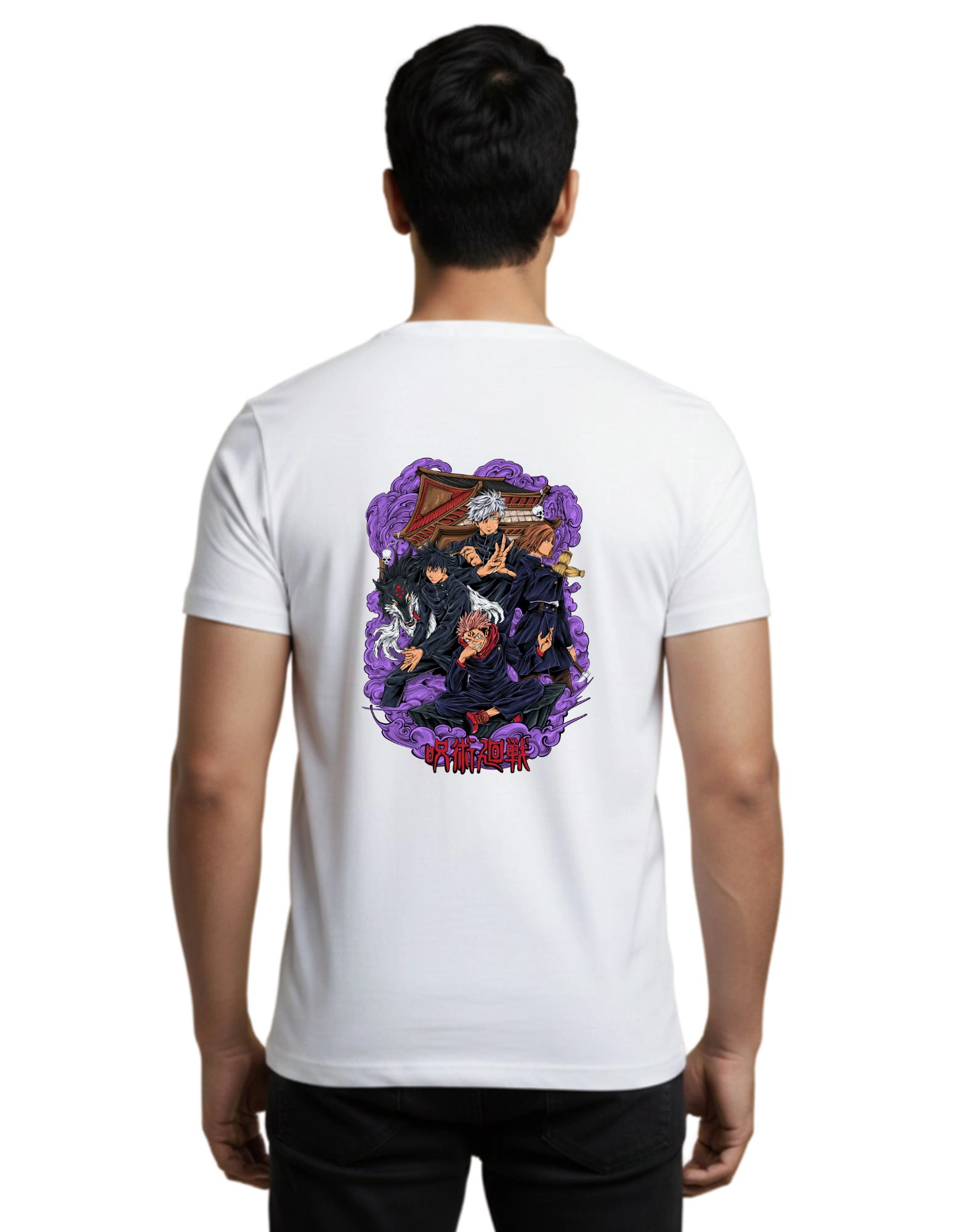 Jujutsu Kaisen Curse Energy Cotton Round Neck T-Shirt 180 GSM White