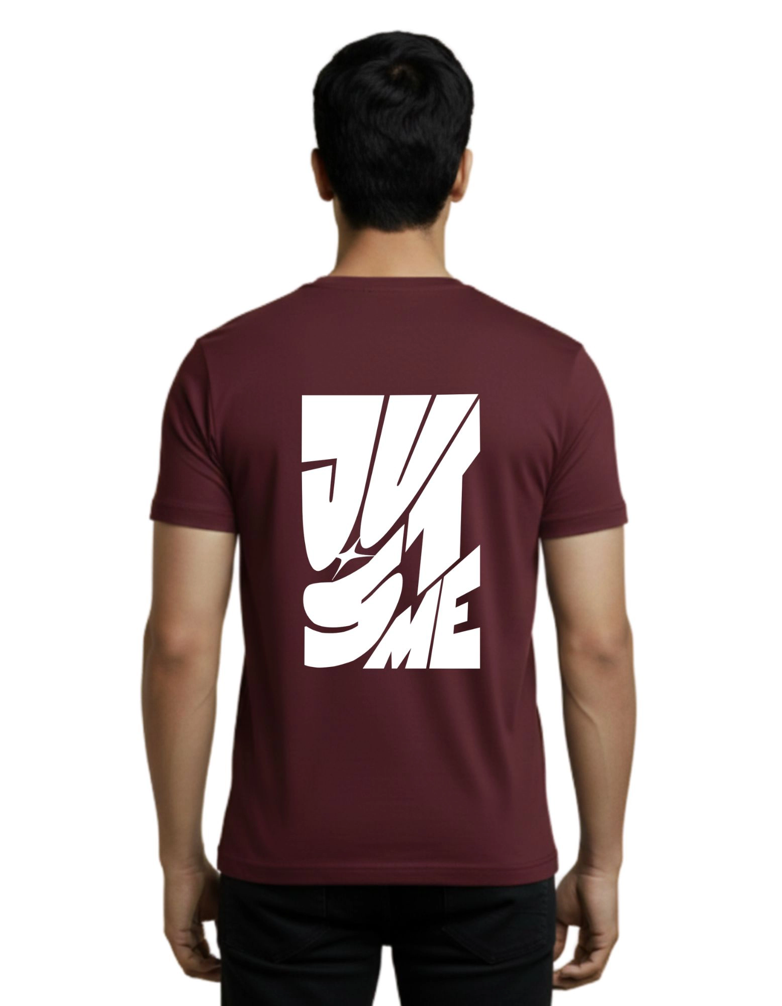 Just Me Cotton Round Neck T-Shirt 180 GSM Maroon