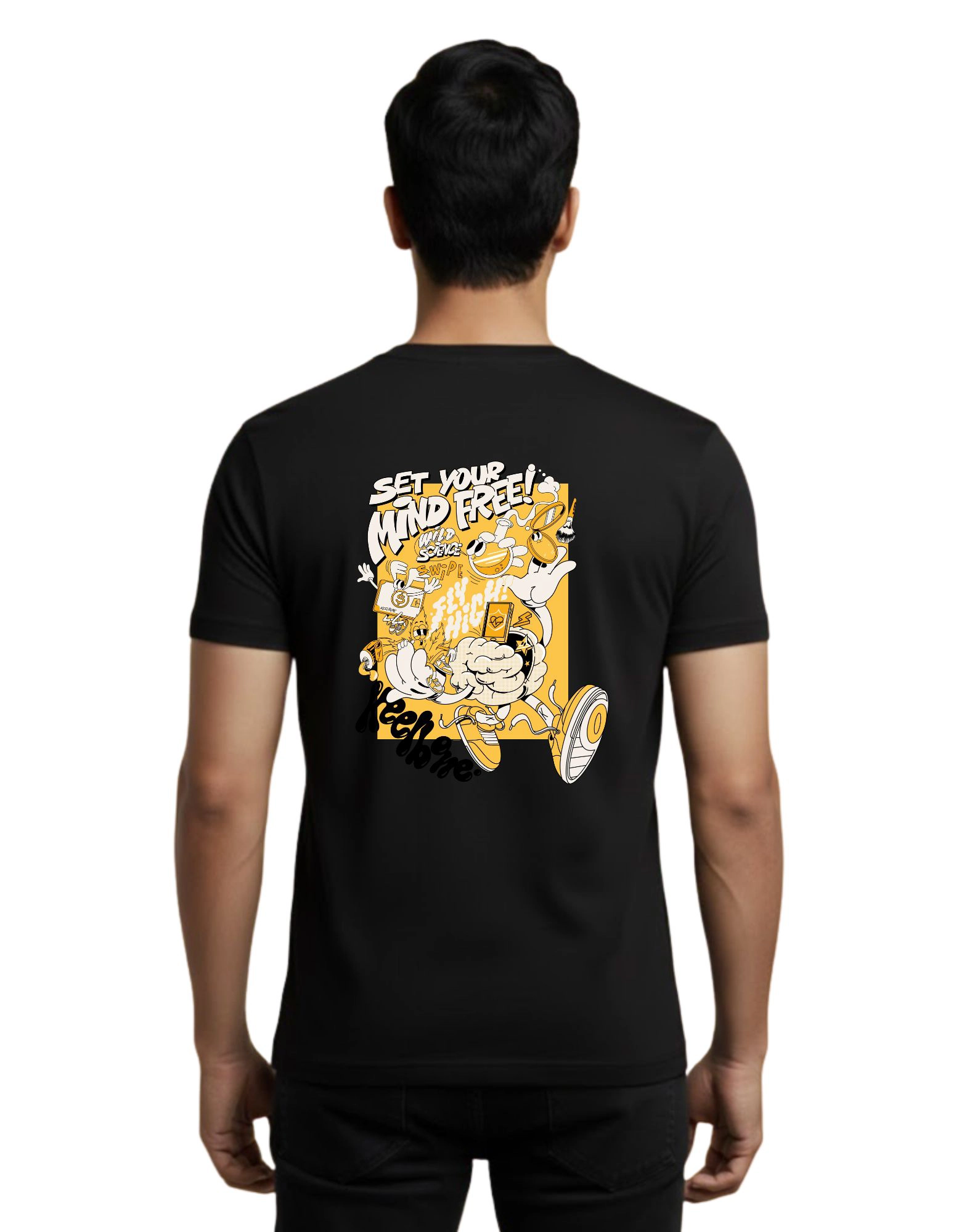 Keelbone Cotton Round Neck T-Shirt 180 GSM Black