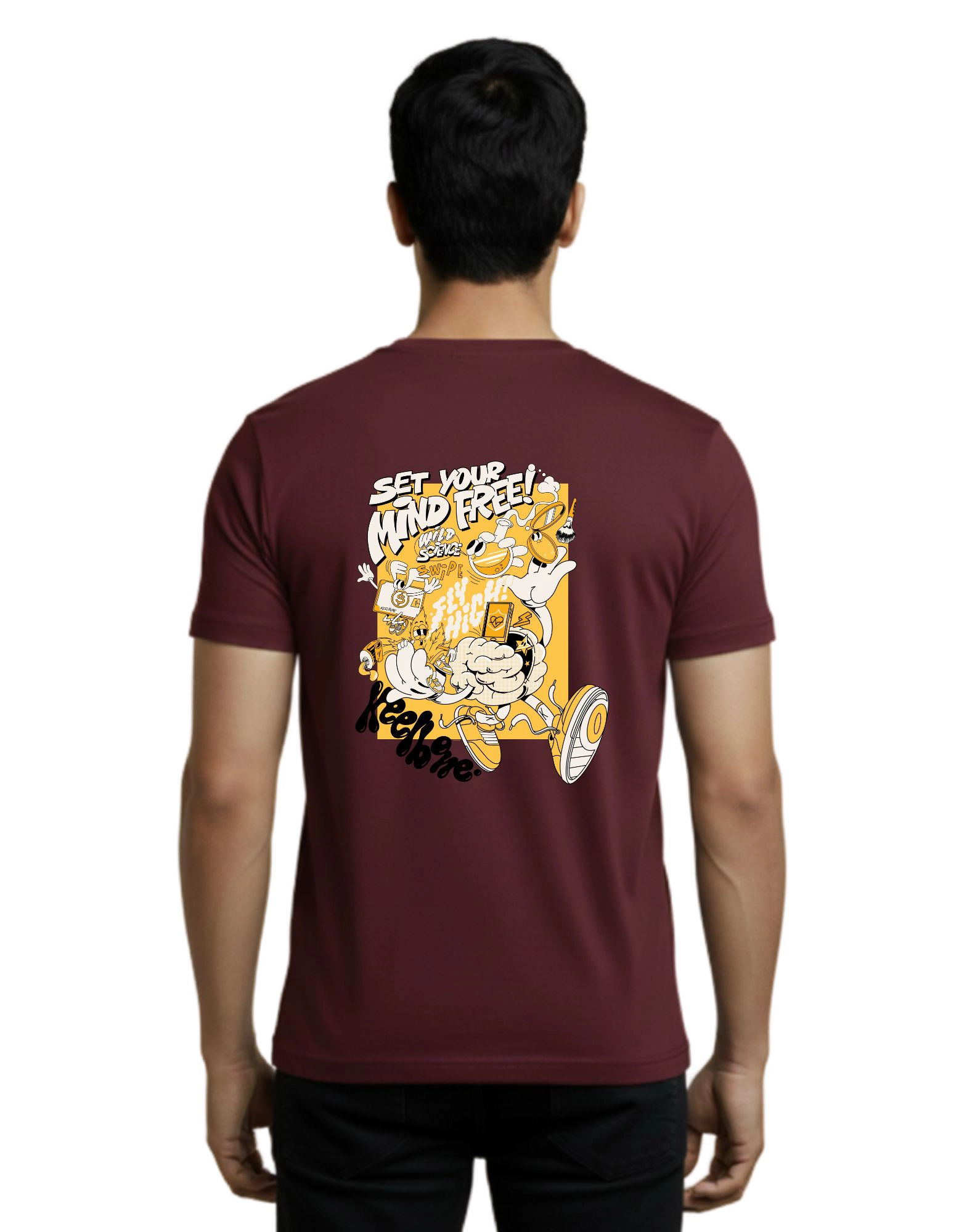 Keelbone Cotton Round Neck T-Shirt 180 GSM Maroon