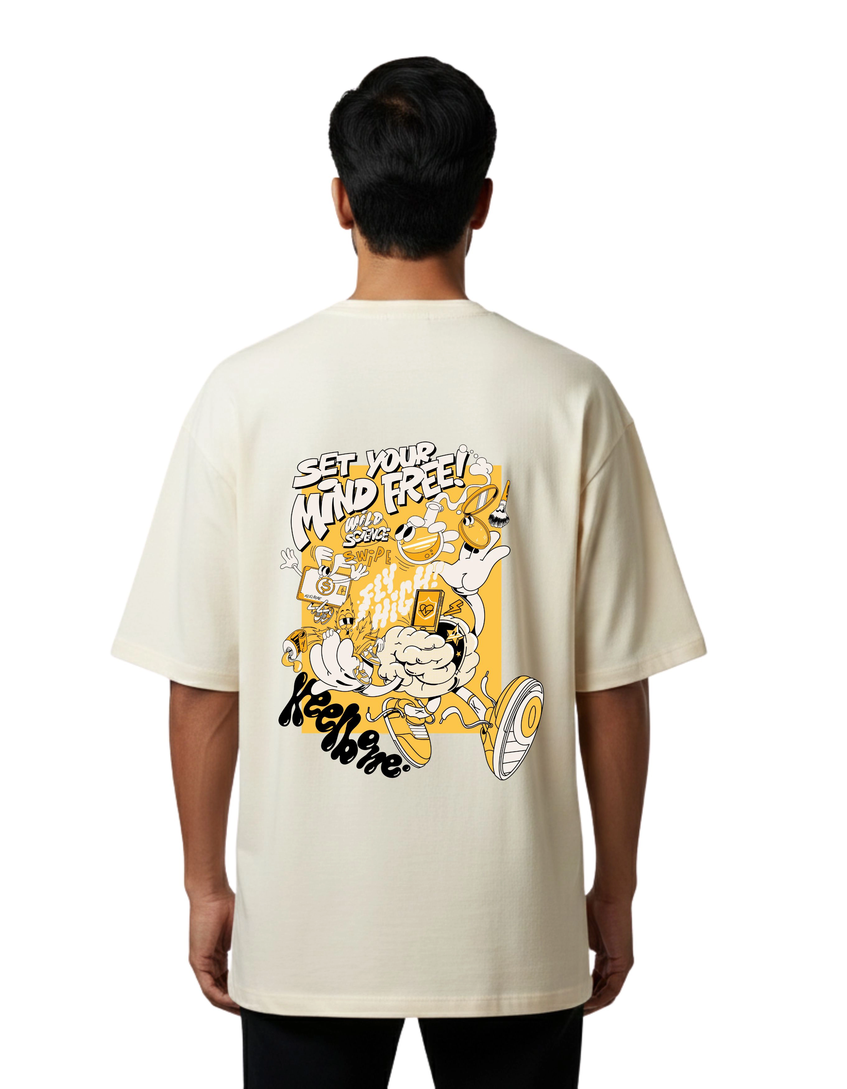 Keelbone Oversize Cotton French Terry T-Shirt 240 GSM Beige