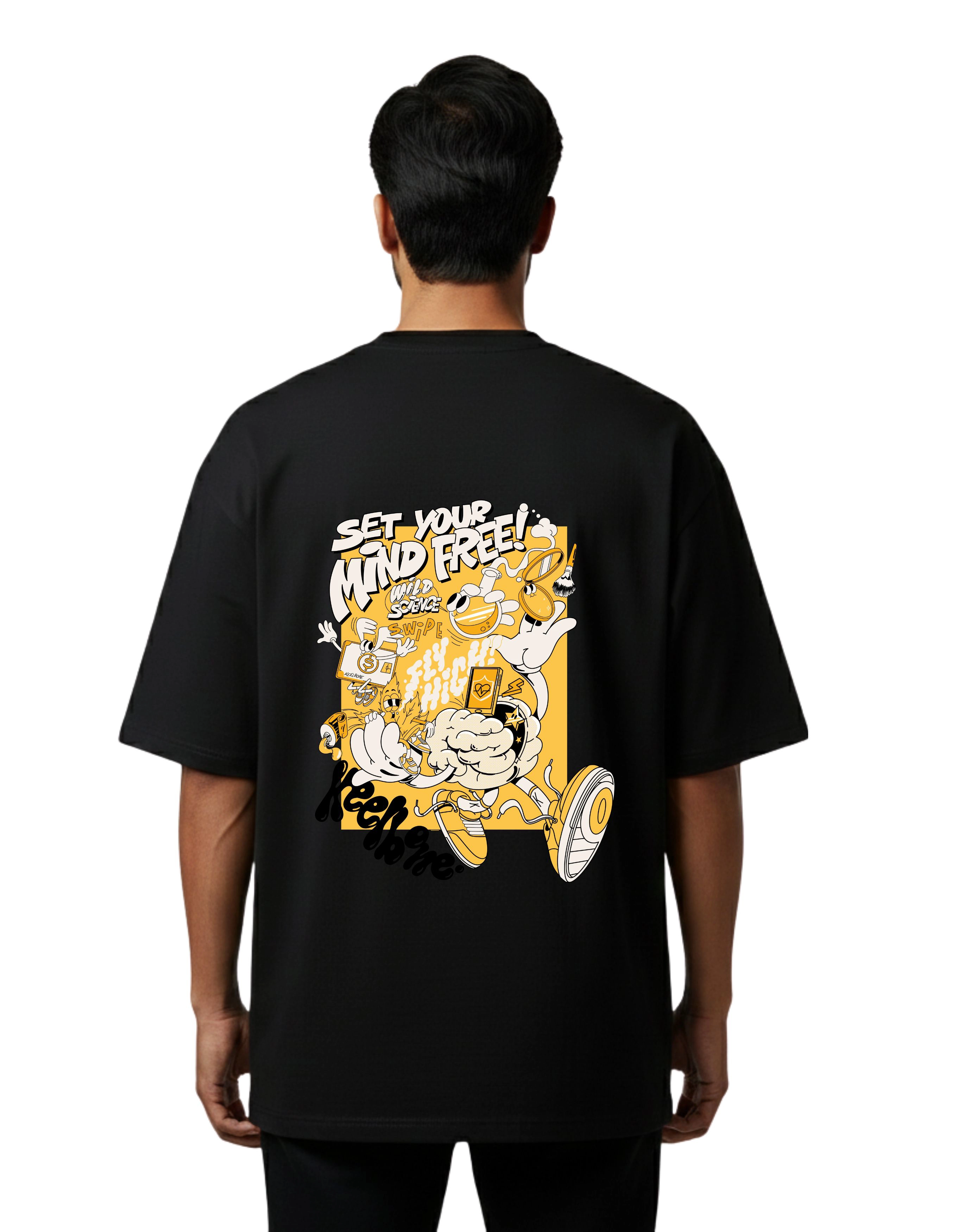 Keelbone Oversize Cotton French Terry T-Shirt 240 GSM Black