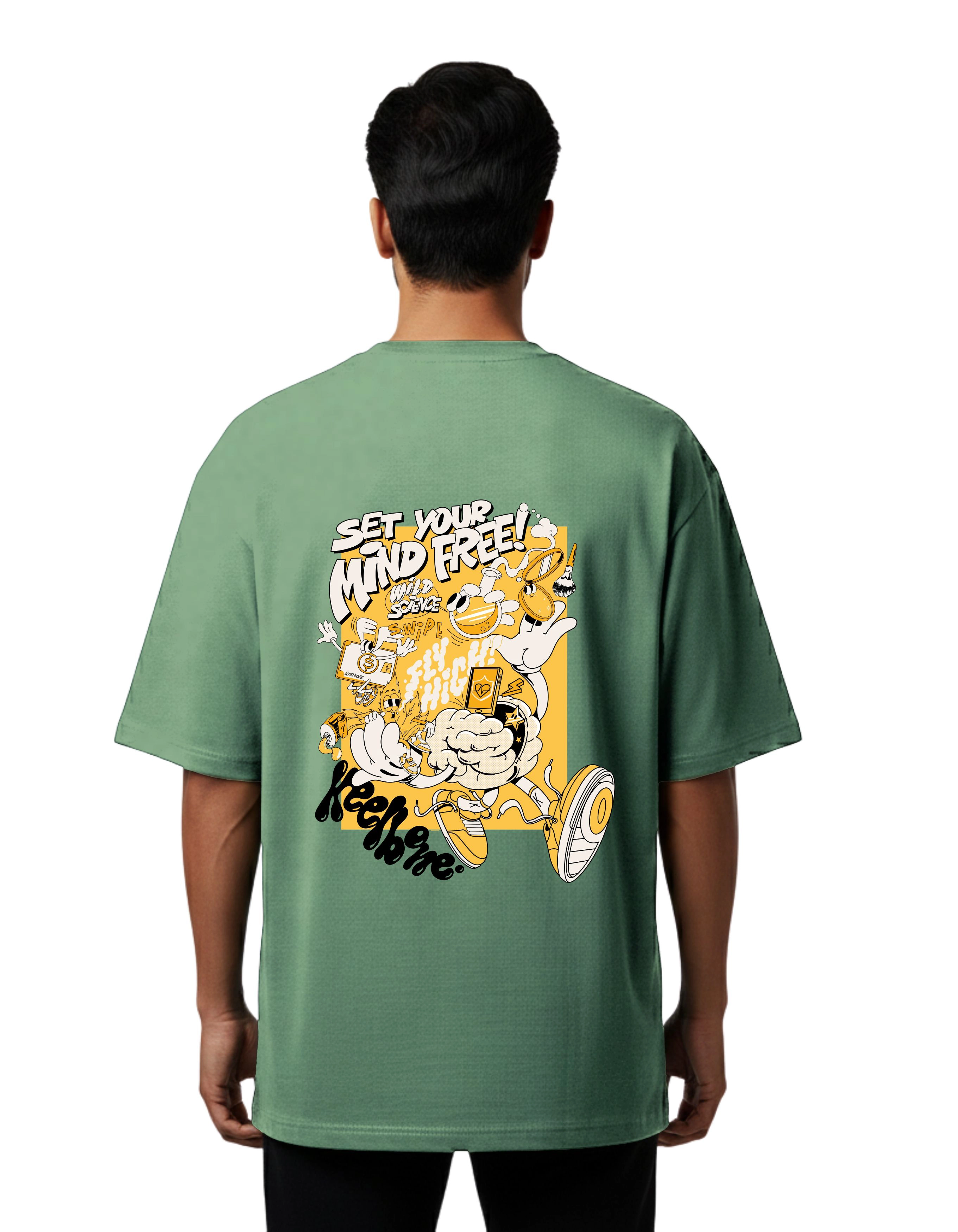Keelbone Oversize Cotton French Terry T-Shirt 240 GSM D Green