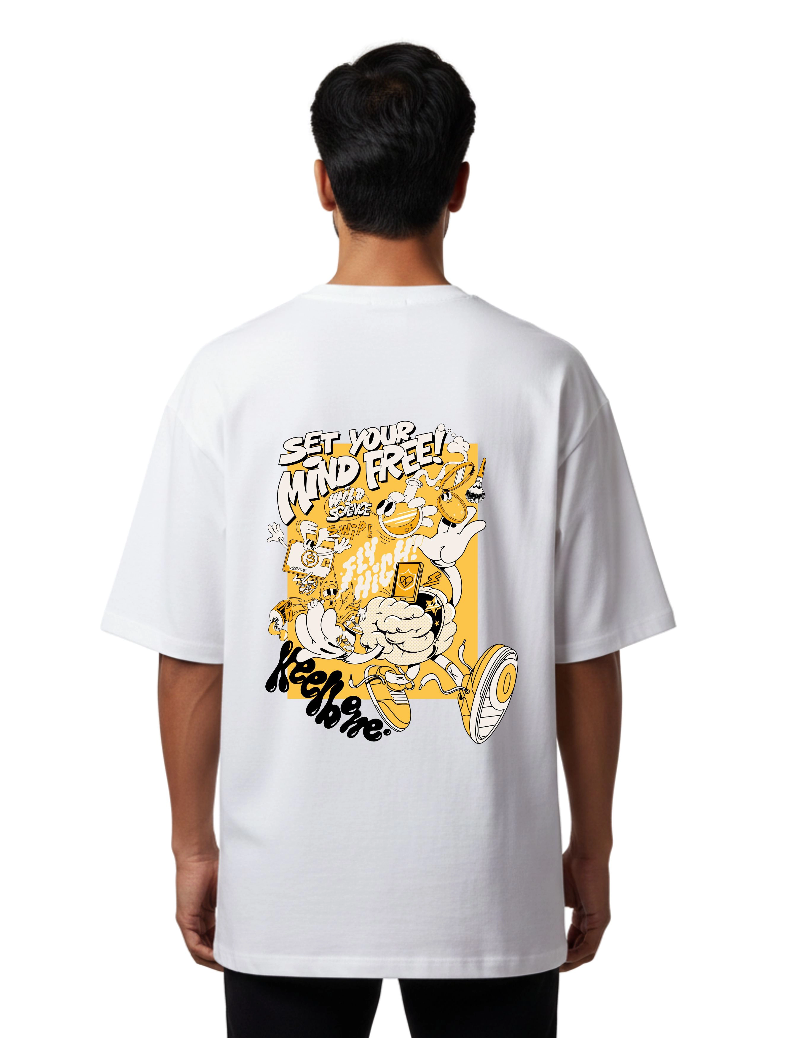 Keelbone Oversize Cotton French Terry T-Shirt 240 GSM White
