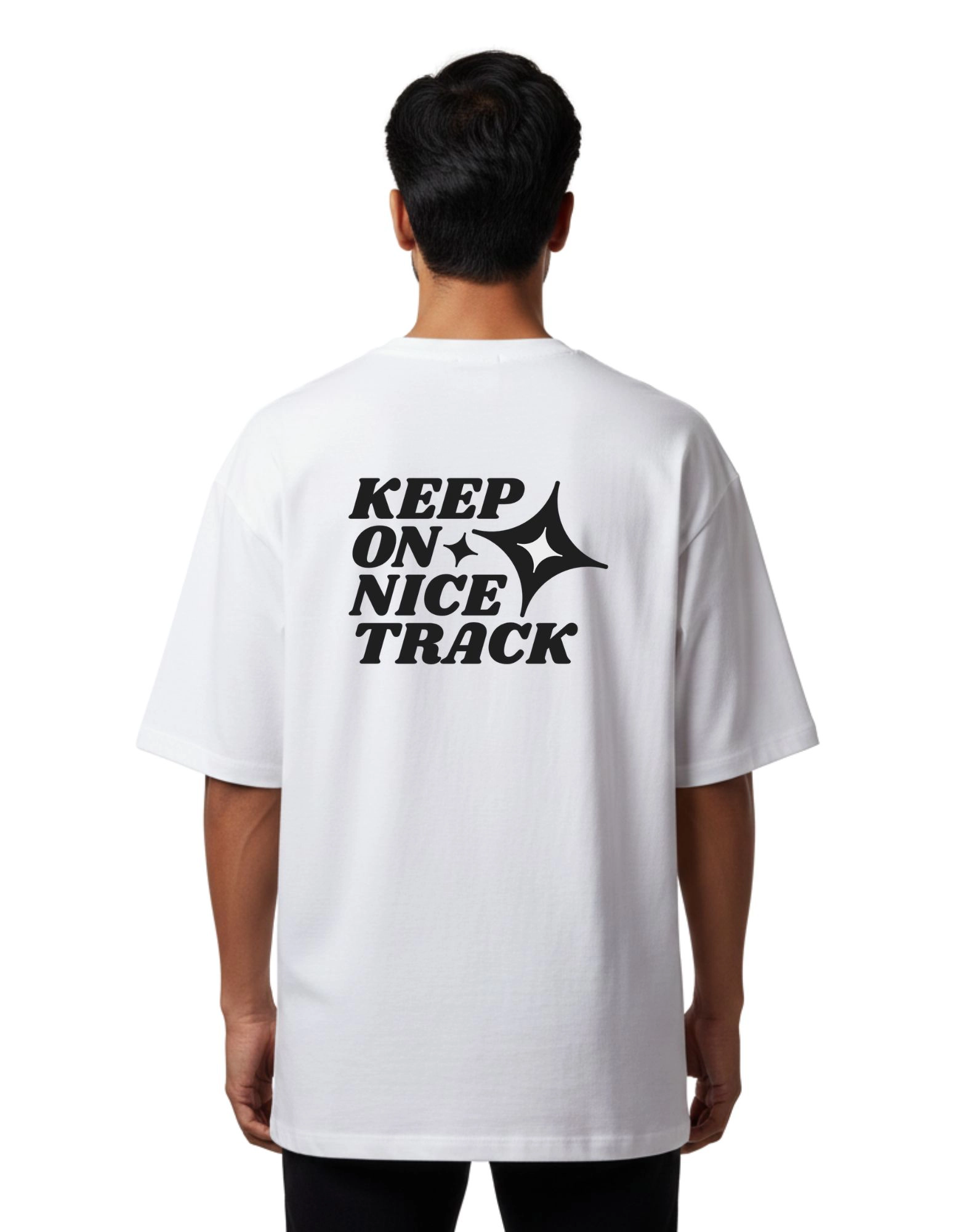 Keep On Nice Track Oversize Cotton French Terry T-Shirt 240 GSM White