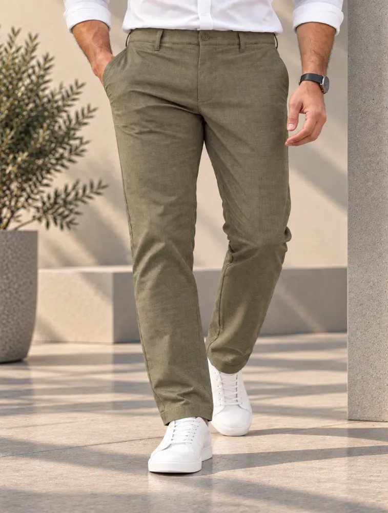 Khaki Mens Classic Fit Chino