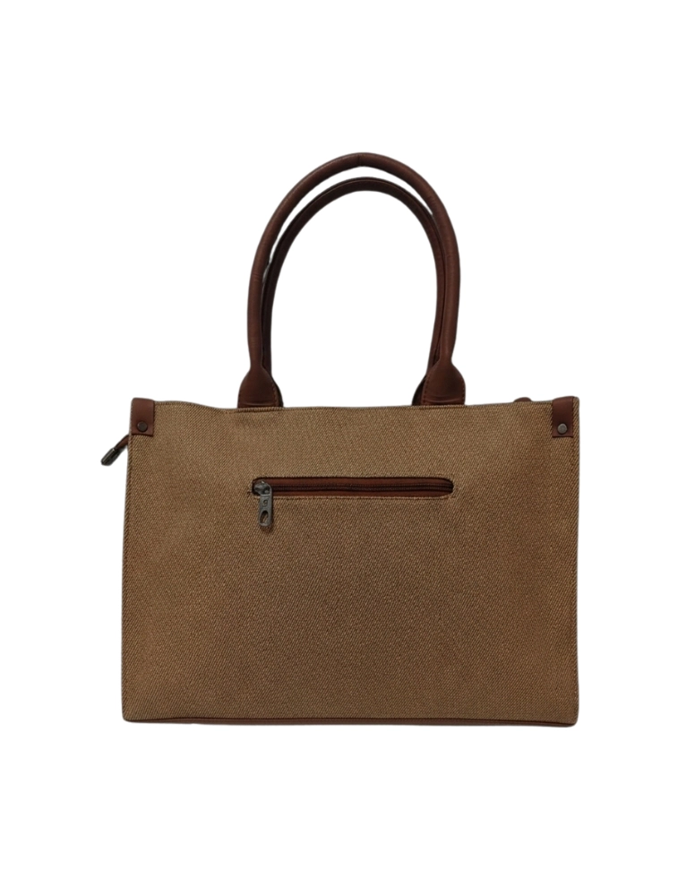 Khaki brown Rexine Classic Ladies Shoulder Bag