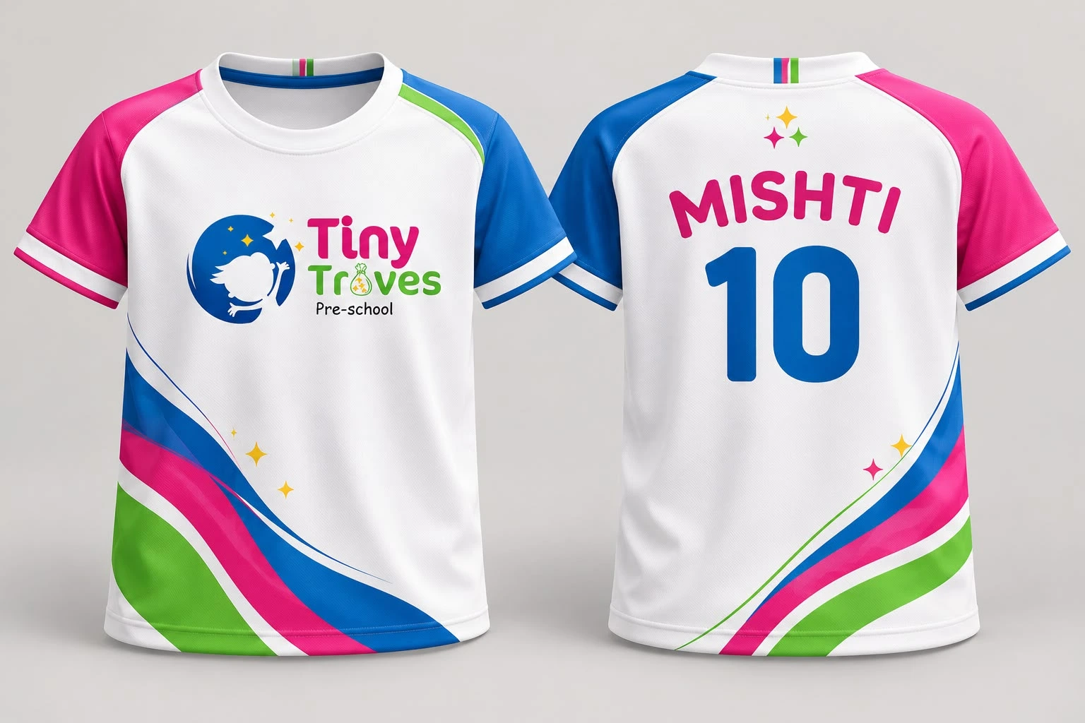 Kids Dot Knit 150 GSM Full Sublimation Round Neck T Shirt