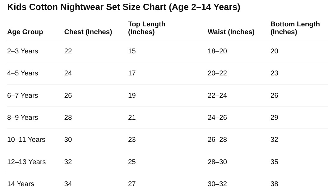 Size Chart