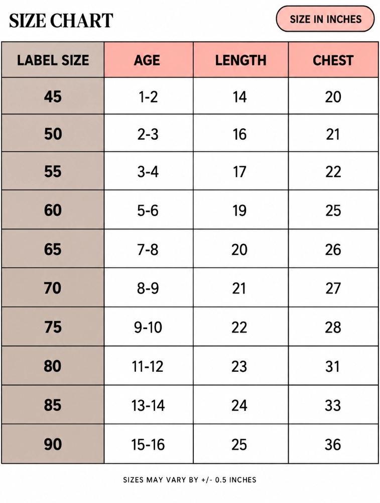 Size chart
