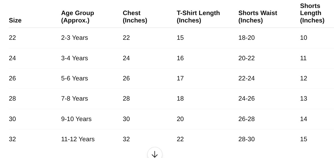 Size Chart