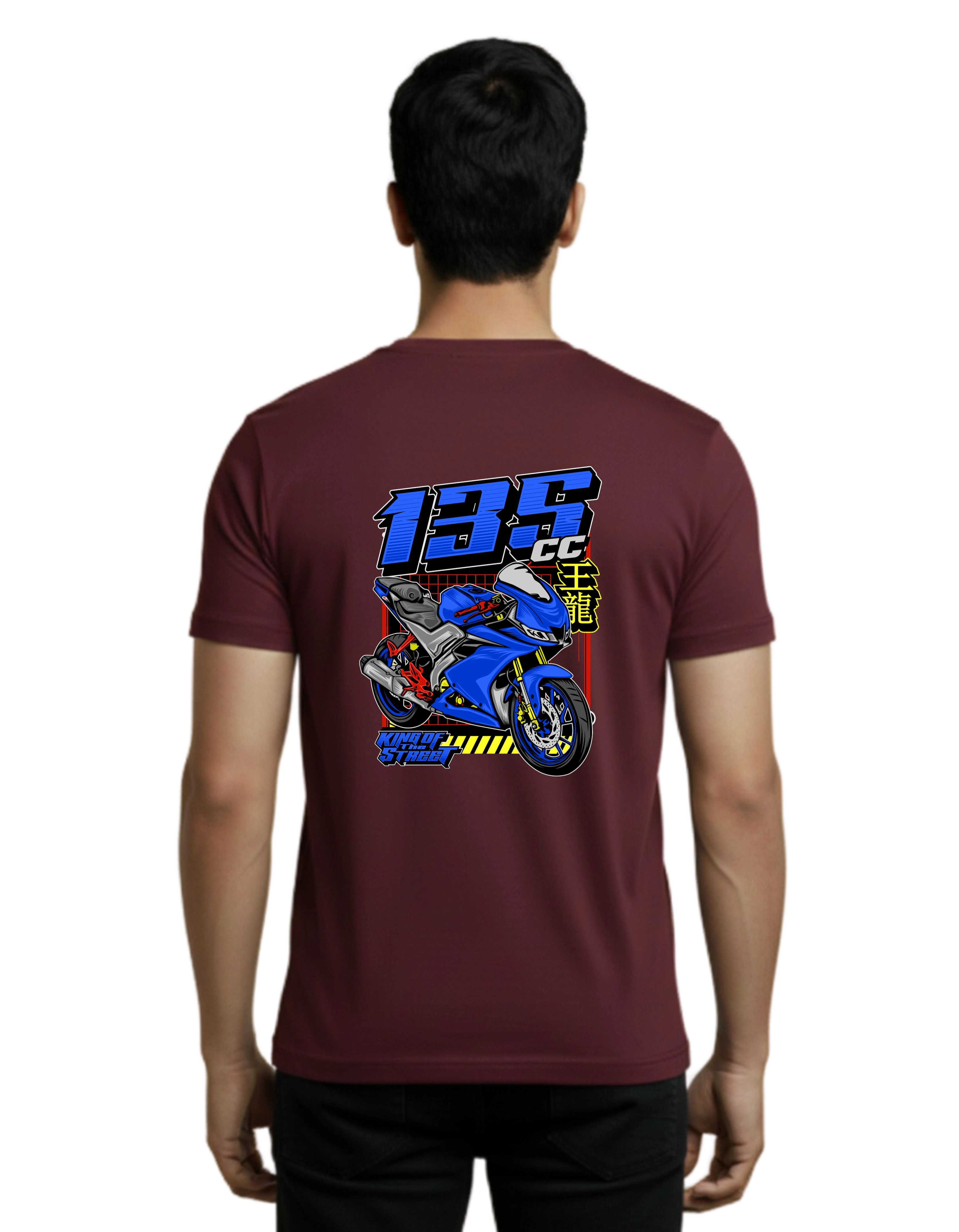 King of Street Cotton Round Neck T-Shirt 180 GSM Maroon
