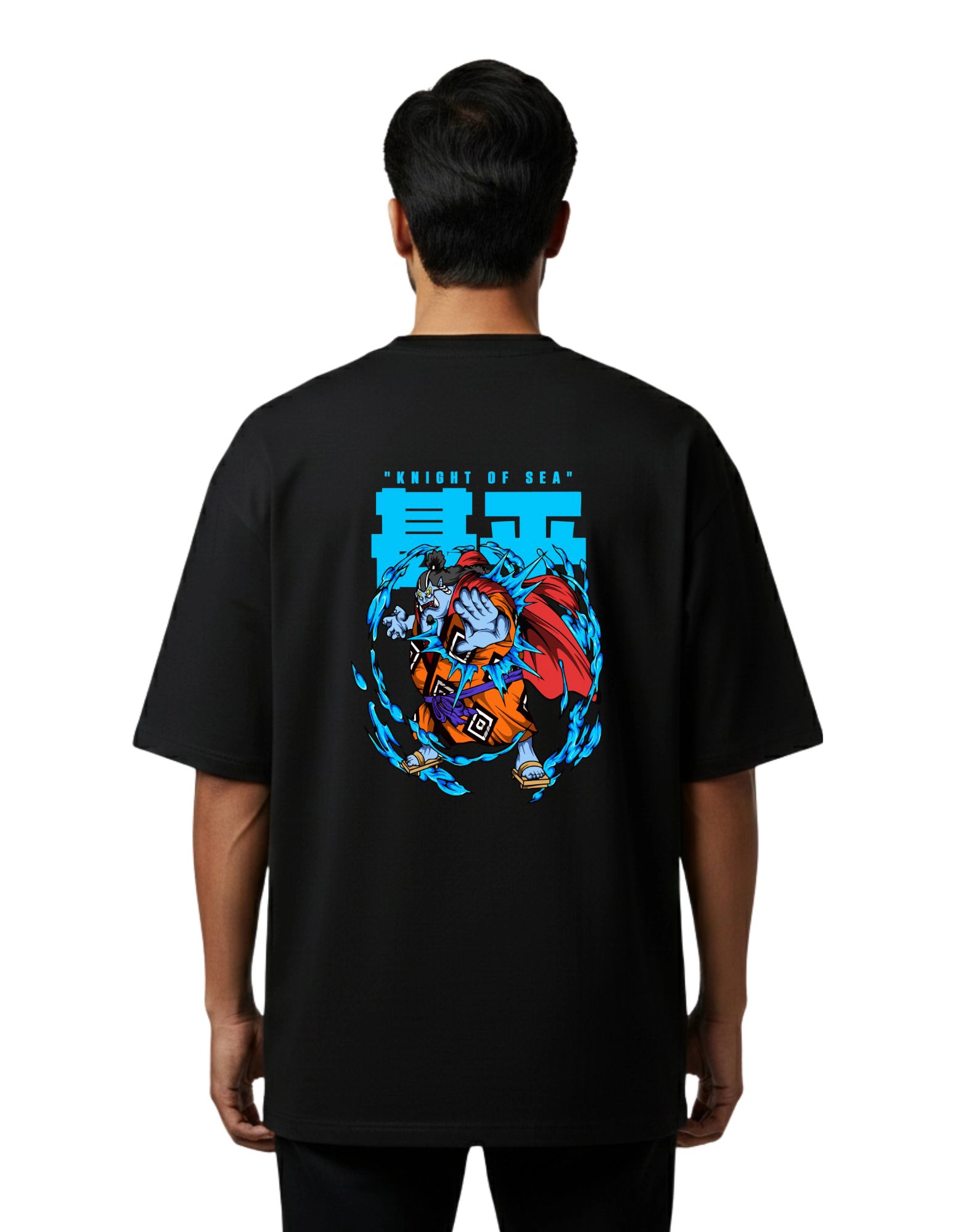 Knight Of Sea Oversize Cotton French Terry T-Shirt 240 GSM Black