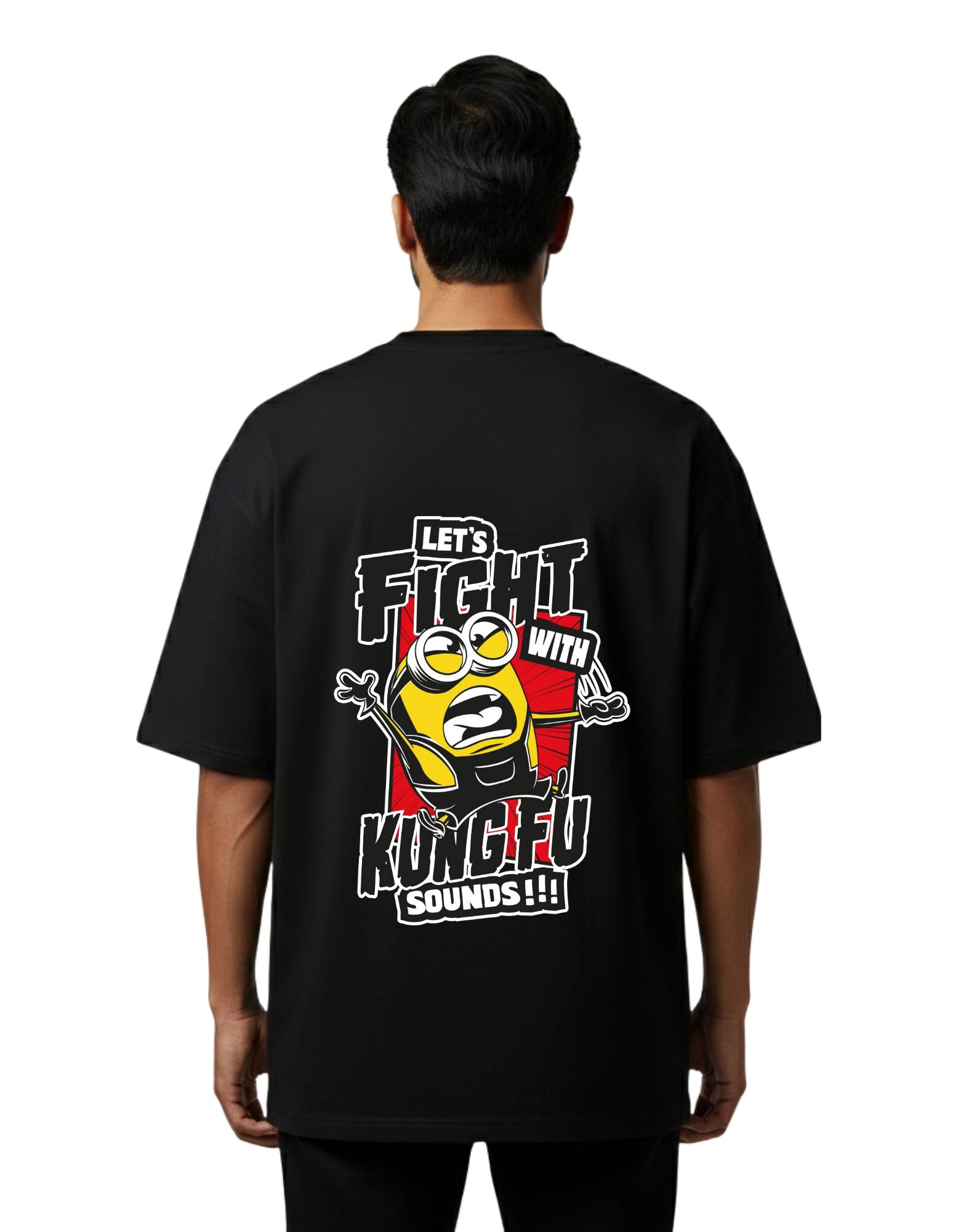 Kung Fu Oversized French Terry 240 GSM T-Shirt Black