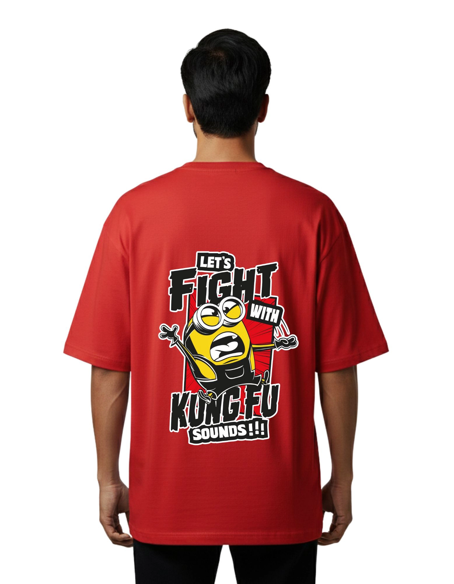 Kung Fu Oversized French Terry 240 GSM T-Shirt Red