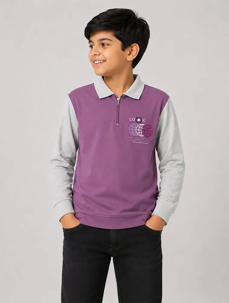 Lavender Boys Java Collar Premium T Shirt