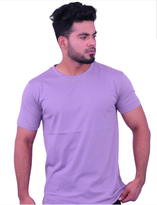 Lavender Cotton Round Neck 180GSM Half Sleeve Tshirts 