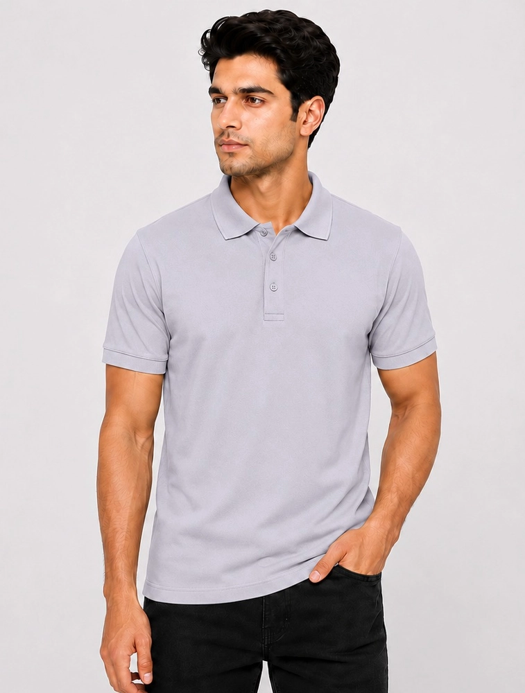 Lavender Interlock Supima Cotton 235 GSM Polo TShirts 