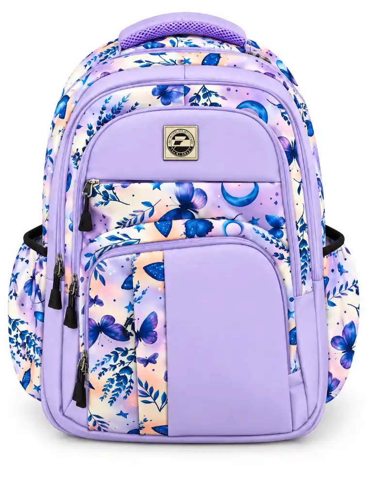  Lavender Multi Compartment School Bag