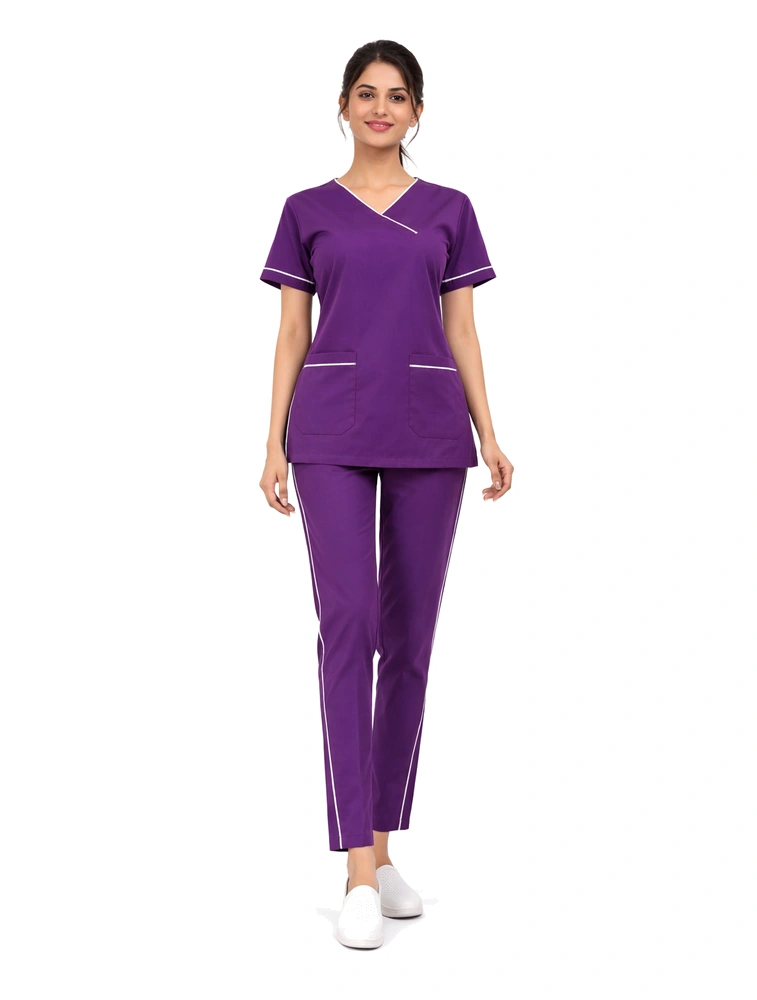 Lavender PC HS Womens Medical Scrub Suit — bulk from ₹784