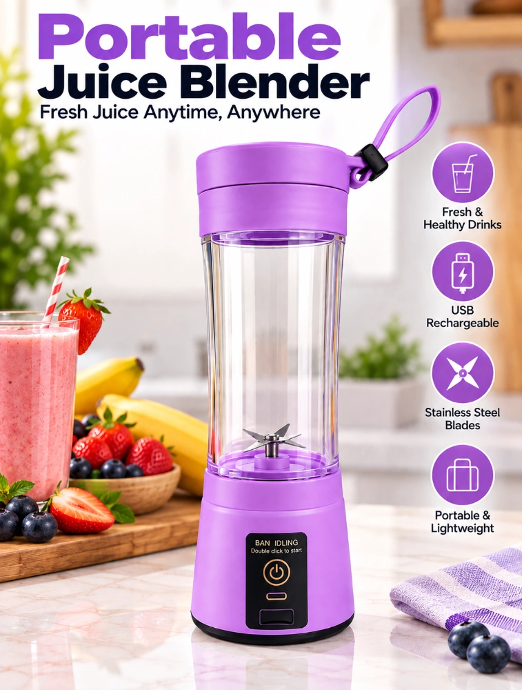 Lavender Portable Rechargeable Battery Juicer Blender