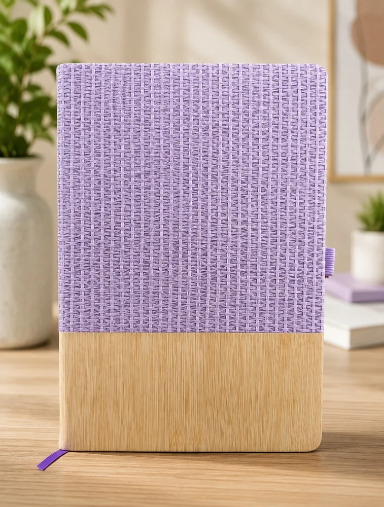 Lavender Premium Notebook  A5 Dairy  Ruled 192 Pages Wooden Dairy