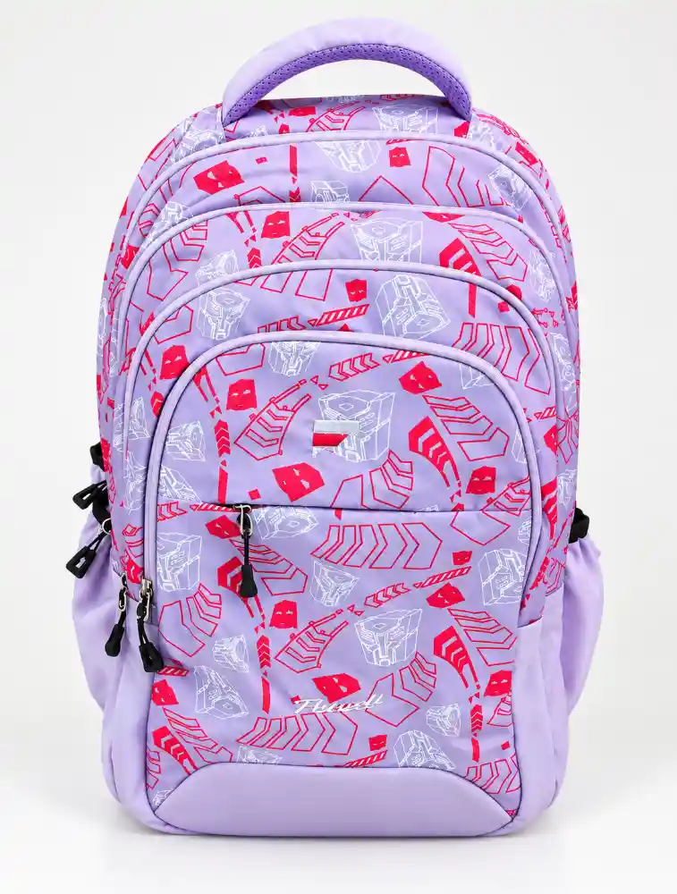 Lavender With Red Premium Printed School Backpack 