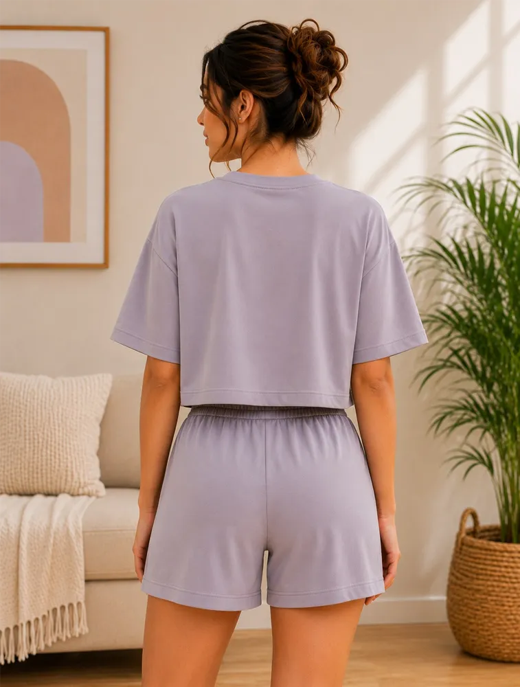 Lavender Womens  Short Coord Set