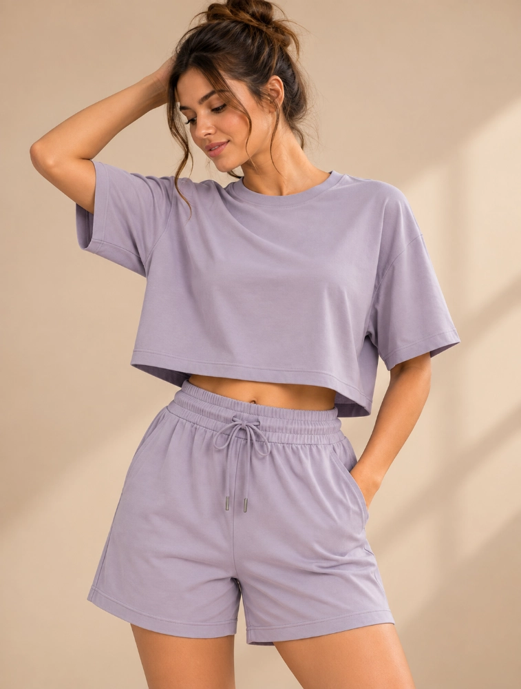 Lavender Womens  Short Coord Set