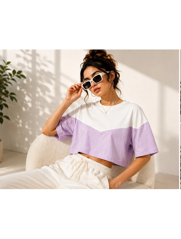 Lavender Womens Classic Western CropTop