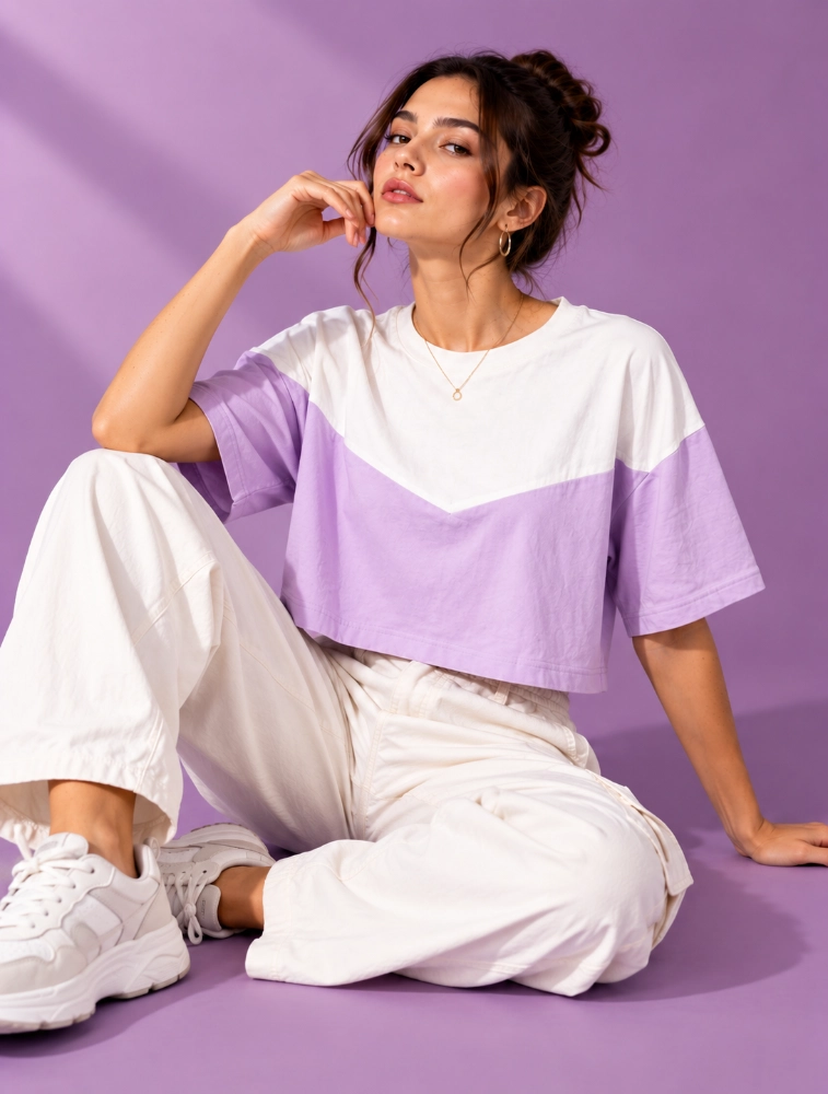 Lavender Womens Classic Western CropTop
