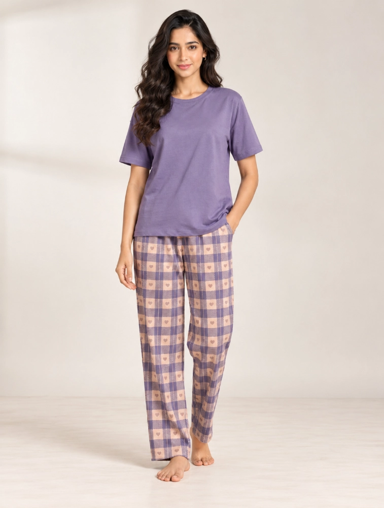 Lavender Womens Everyday Comfort Casual CoOrd Set