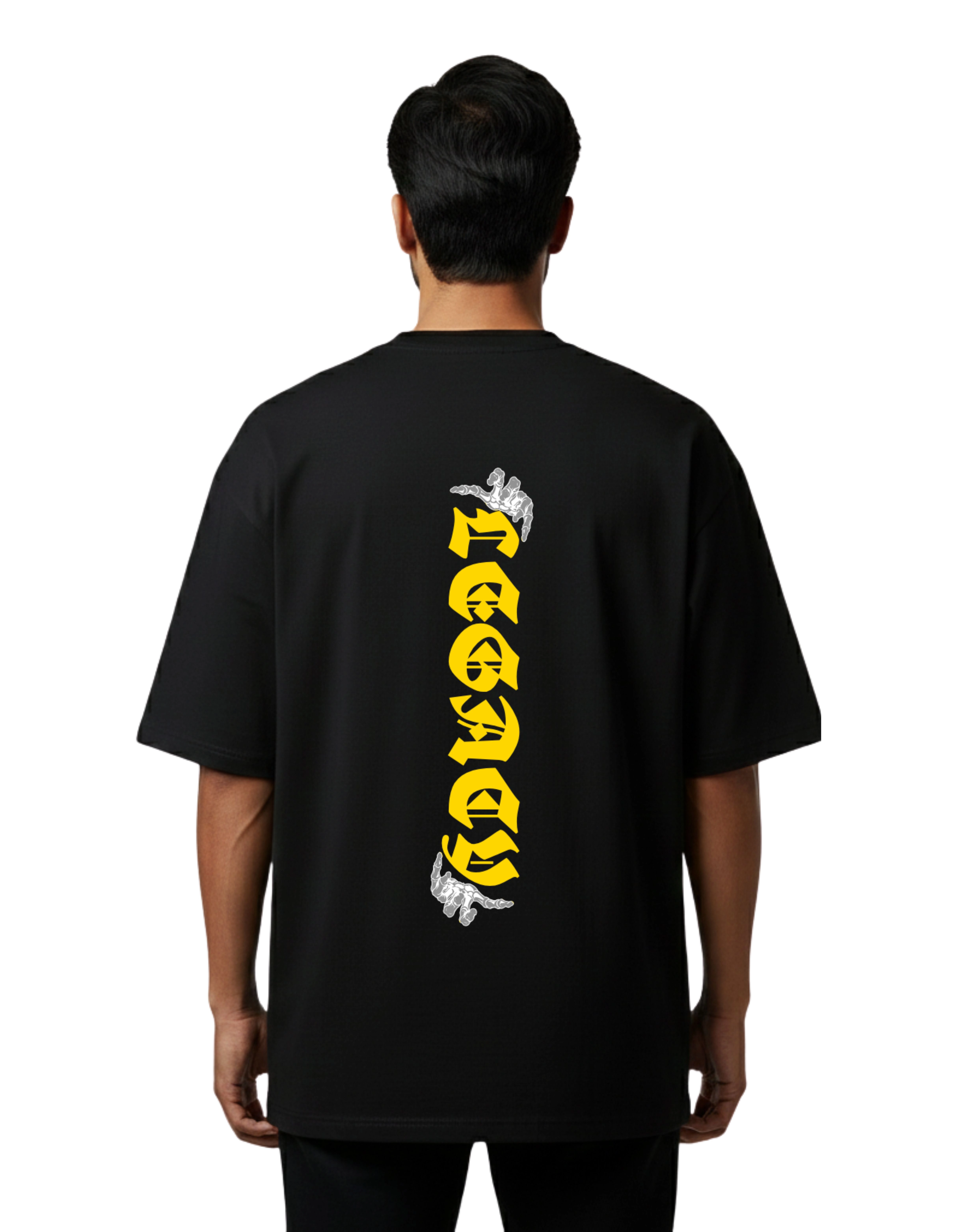 Legacy Oversized Cotton French Terry T-Shirt 240 GSM Black