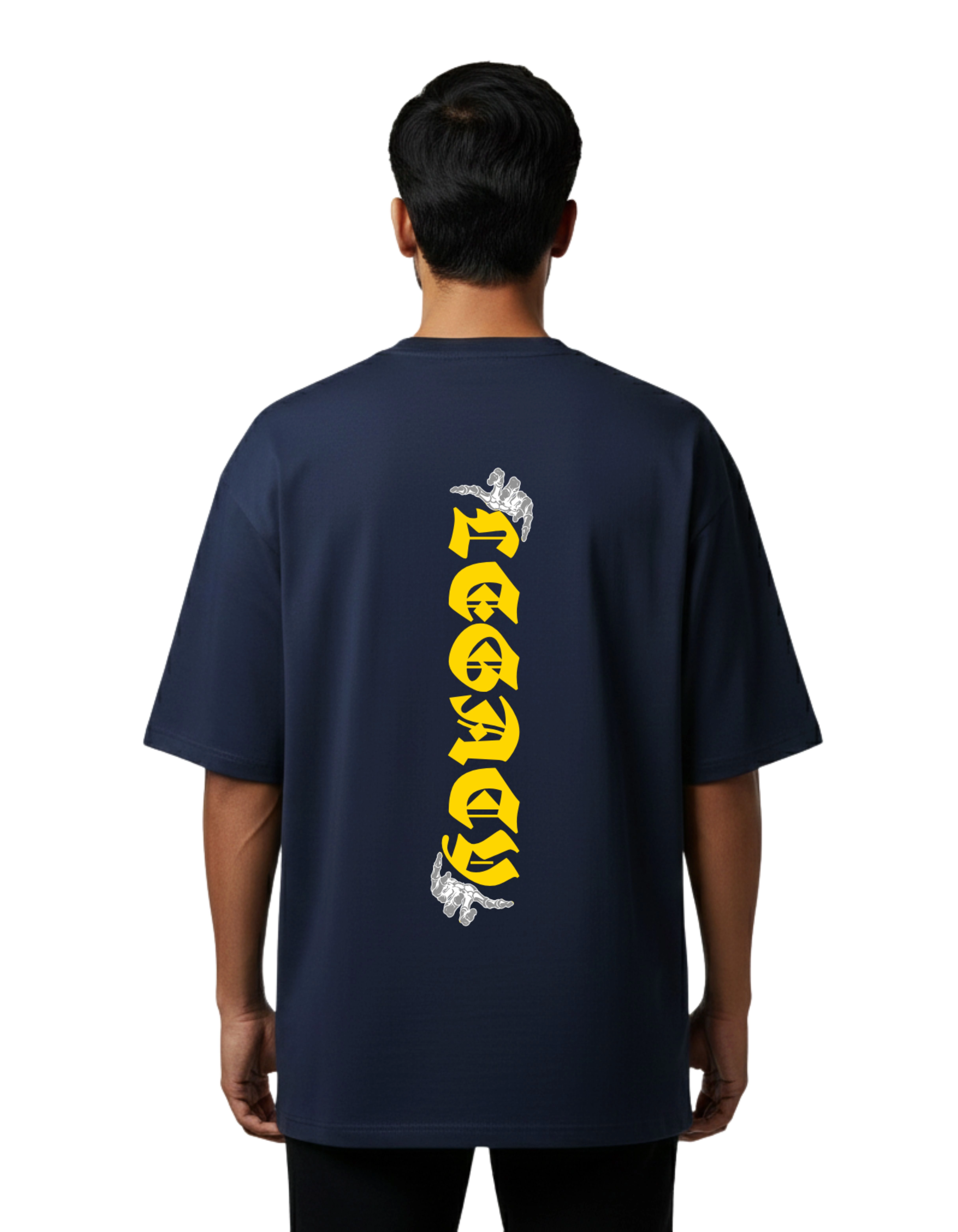 Legacy Oversized Cotton French Terry T-Shirt 240 GSM Navy Blue