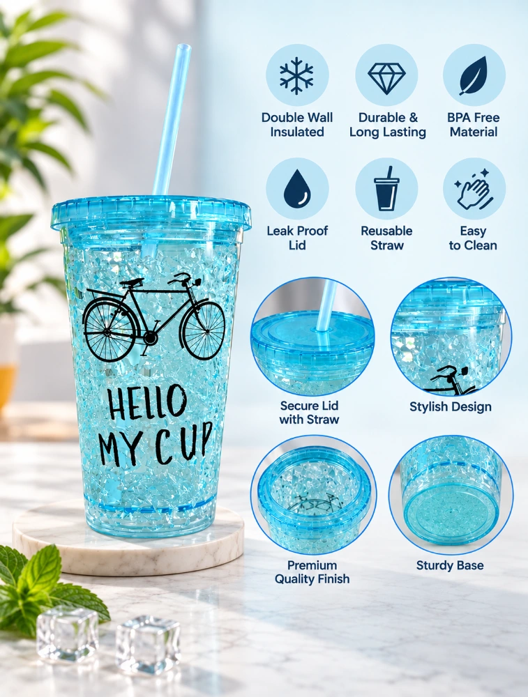 Light Blue Cool Sip Textured Tumbler