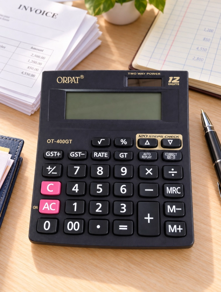 Light Blue ORPAT DailyDesk Calculator OT 400GT